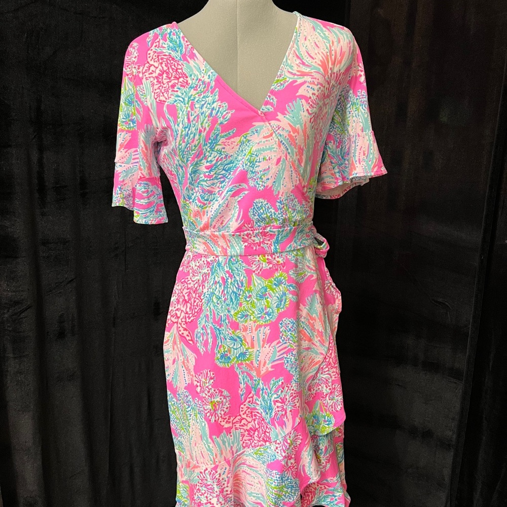 Lilly Pulitzer Pink and Green Midi Dress
